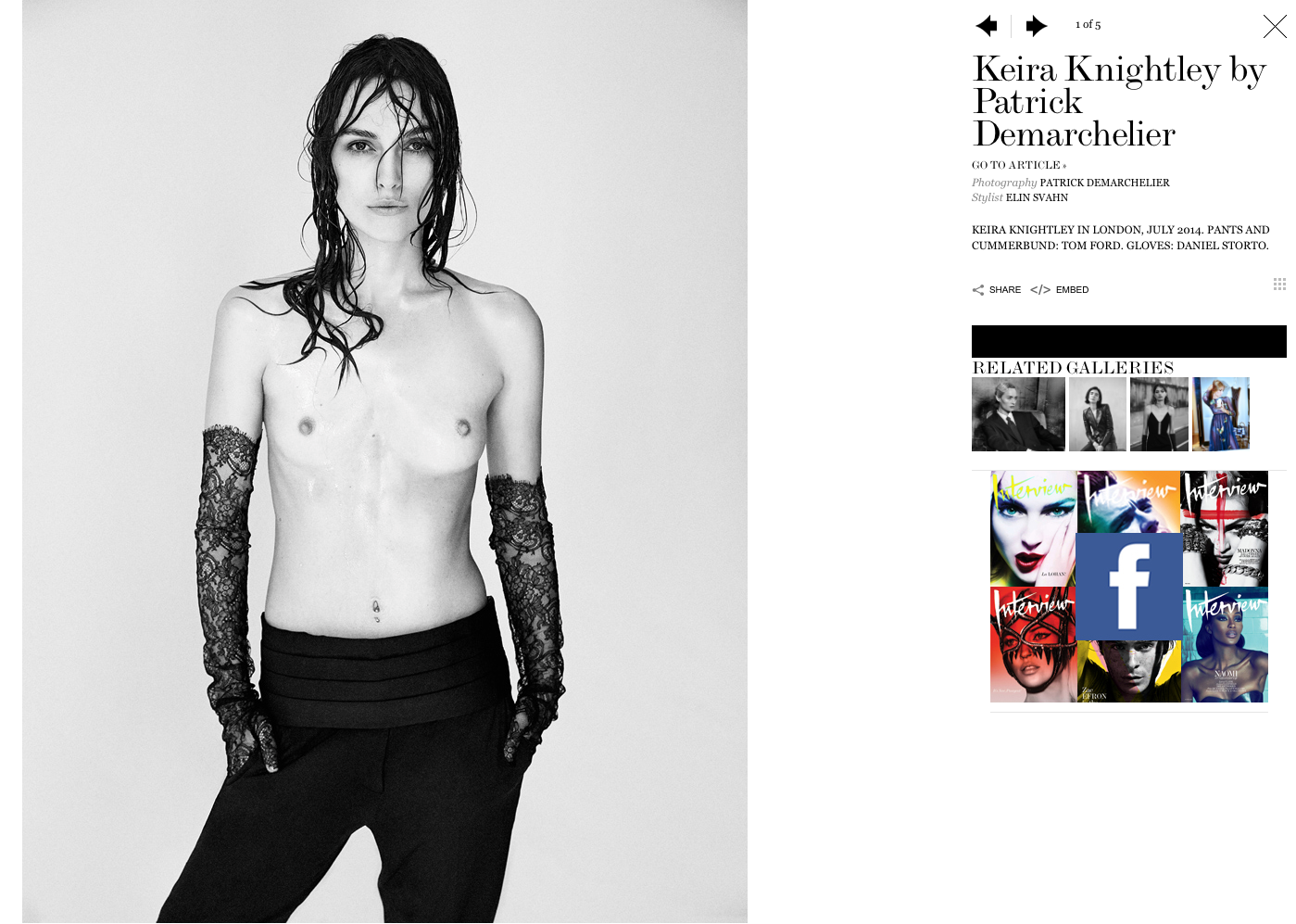 Keira Knightley by Patrick Demarchelier For Interview Magazine