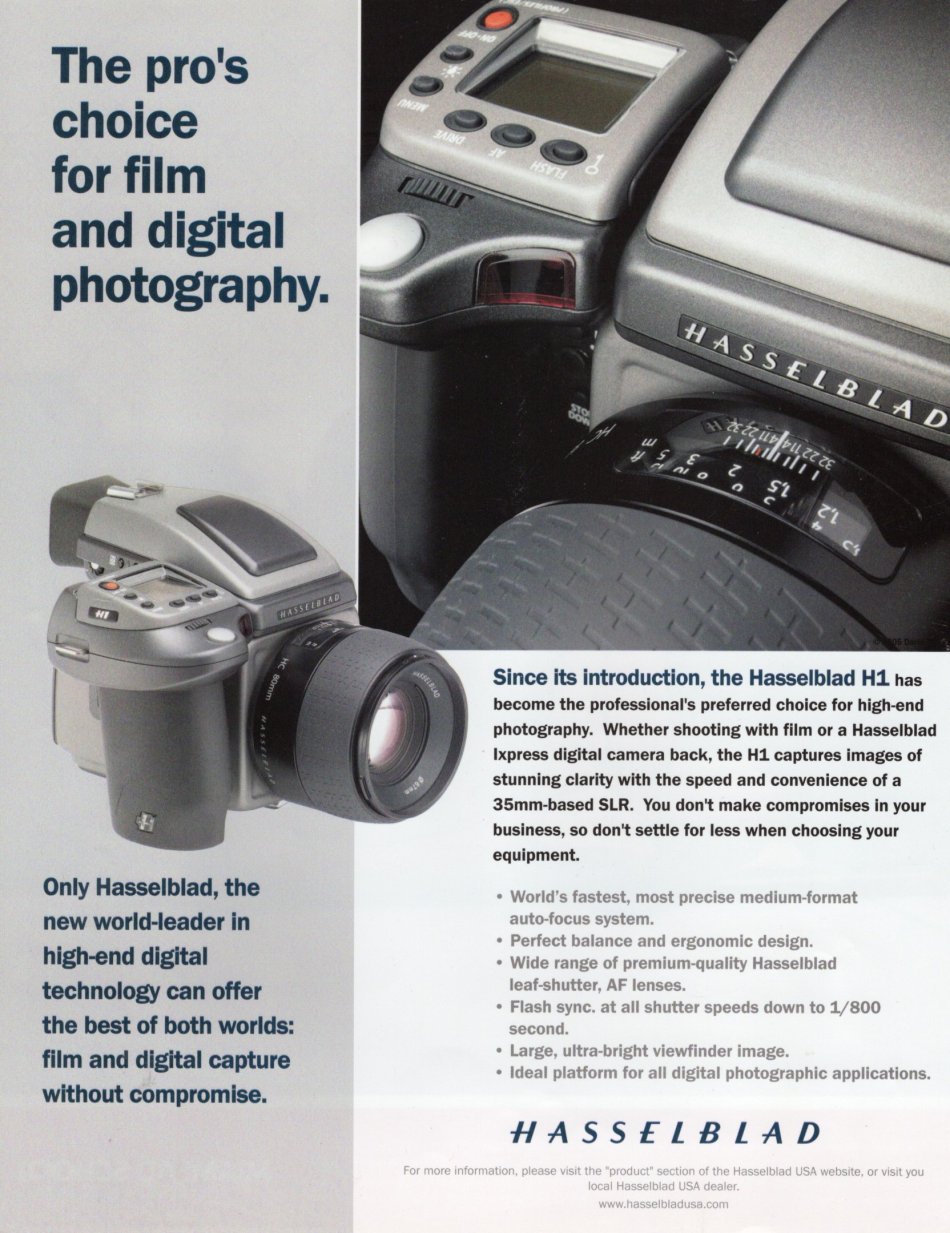 Hasselblad H1 Ad Picture Magazine July:Aug 2005